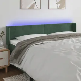 vidaxl-zaglowek-do-lozka-z-led-ciemnozielony-183x16x78-88cm-aksamit