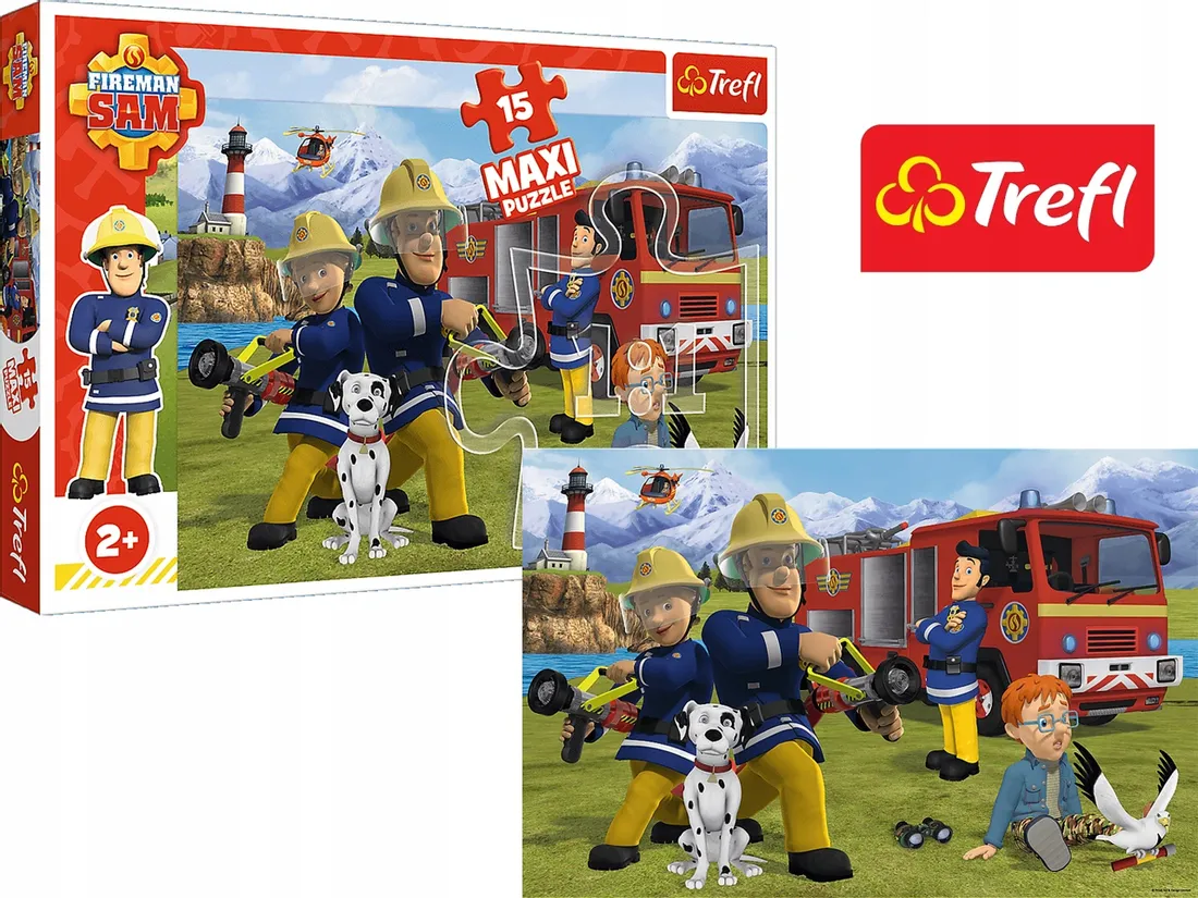 trefl-maxi-15-elementow-puzzle-strazak-sam-druzyna-w-akcji
