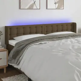 vidaxl-zaglowek-do-lozka-z-led-ciemnobrazowy-163x16x78-88cm-tkanina