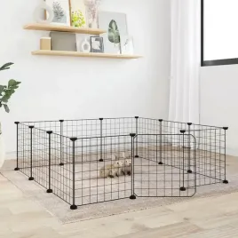 vidaxl-klatka-dla-zwierzat-z-bramka-12-paneli-czarna-35x35-cm-stal