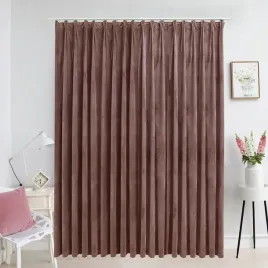 vidaxl-zaslona-zaciemniajaca-z-haczykami-aksamit-brudny-roz-290x245