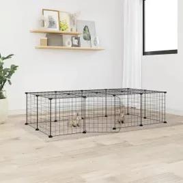 vidaxl-klatka-dla-zwierzat-z-bramka-20-paneli-czarna-35x35-cm-stal