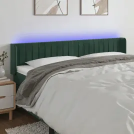 vidaxl-zaglowek-do-lozka-z-led-ciemnozielony-163x16x78-88cm-aksamit