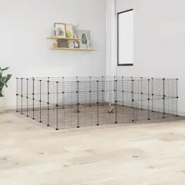 vidaxl-klatka-dla-zwierzat-z-bramka-52-panele-czarna-35x35-cm-stal