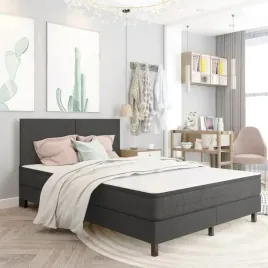 vidaxl-lozko-z-materacem-sprezynowym-ciemnoszare-tkanina-160x200-cm