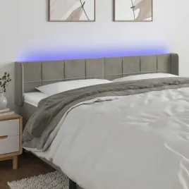 vidaxl-zaglowek-do-lozka-z-led-jasnoszary-163x16x78-88-cm-aksamit
