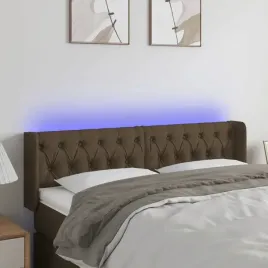 vidaxl-zaglowek-do-lozka-z-led-ciemnobrazowy-147x16x78-88cm-tkanina