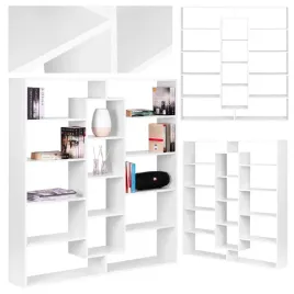 nowoczesny-stojacy-regal-szafka-na-ksiazki-14-polek-bialy-modernhome