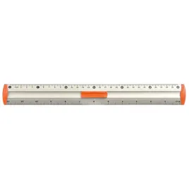 tetis-linijka-aluminiowa-dlugosc-30cm-pomaranczowa-uchwyt-na-olowek-1szt