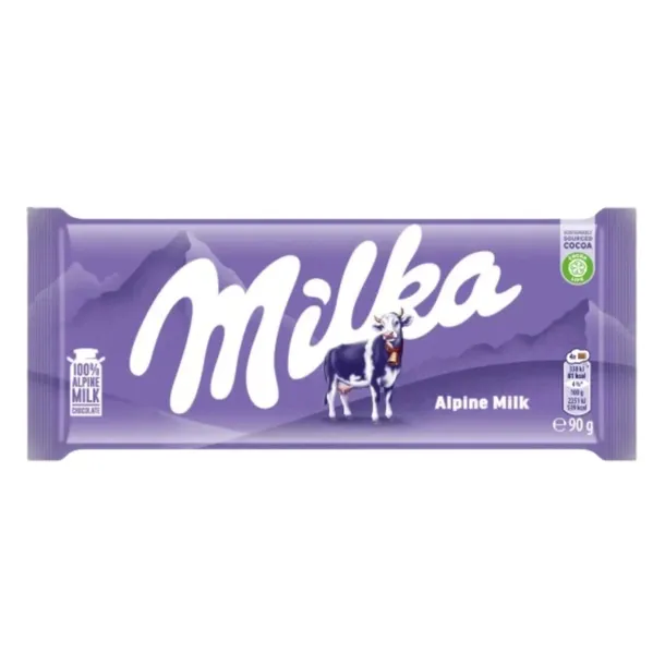 MILKA Czekolada Mleczna Alpine Milk Tabliczka Czekolady 90g 1szt.