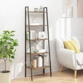 vidaxl-regal-drabina-z-5-polkami-ciemnobrazowo-czarny-56x35x174-cm