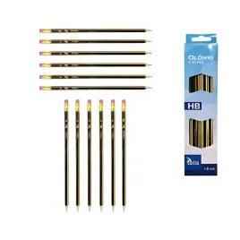 tetis-olowek-z-gumka-ostrzony-twardosc-hb-tradycyjny-drewniany-x12szt