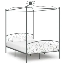 vidaxl-rama-lozka-z-baldachimem-szara-metalowa-140-x-200-cm