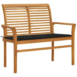 vidaxl-lawka-ogrodowa-z-czarna-poduszka-112-cm-lite-drewno-tekowe