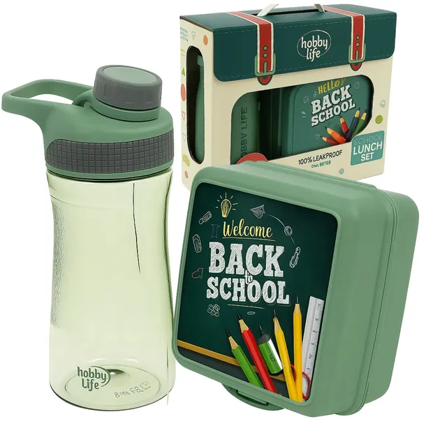Śniadaniówka z Przegródkami Lunchbox dla Dziecka do Szkoły 1,4l Bidon 530ml