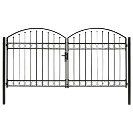 vidaxl-brama-ogrodzeniowa-podwojna-zaokraglona-stal-300x125-cm