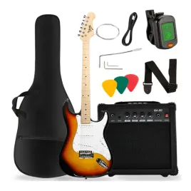 gitara-elektryczna-4-4-brazowa-wzmacniacz-pokrowiec-tuner-kabel-zestaw