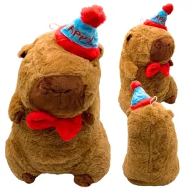 maskotka-pluszowa-kapibara-pluszak-impreza-czapeczka-party-zabawka-25-cm