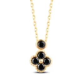 diamentowany-zloty-naszyjnik-z-koniczynka-i-czarnymi-kamieniami-585-14kt