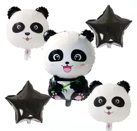 zestaw-balony-foliowe-balon-panda-gwiazdka-mix-5-sztuk-urodziny
