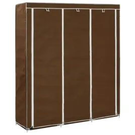 vidaxl-szafa-z-przegrodami-i-drazkami-brazowa-150x45x175-cm-tkanina