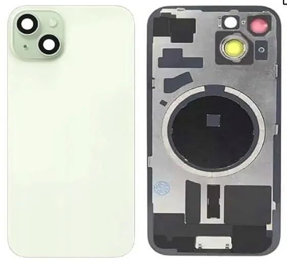 iPhone 15 Green Zielona klapka tylna UZBROJONA + Uszczelka montażowa