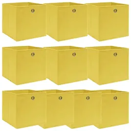 vidaxl-pudelka-10-szt-zolte-32x32x32-cm-tkanina