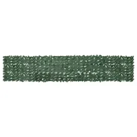 vidaxl-parawan-balkonowy-ciemnozielone-liscie-400x75-cm