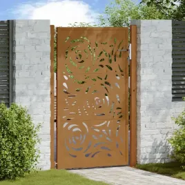 vidaxl-brama-ogrodowa-105x155-cm-stal-nierdzewna-wzor-plomienia