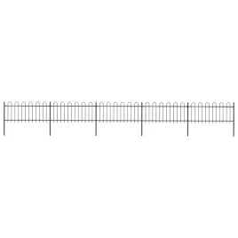 vidaxl-ogrodzenie-z-zaokraglonymi-koncami-stalowe-85x08-m-czarne