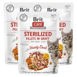 brit-care-cat-fillets-in-gravy-sterilized-duck-kaczka-w-sosie-3pak-3x85g