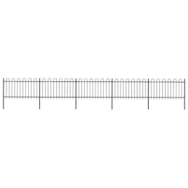 vidaxl-ogrodzenie-z-zaokraglonymi-koncami-stalowe-85-x-1-m-czarne