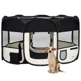 vidaxl-skladany-kojec-dla-psa-z-torba-czarny-145x145x61-cm