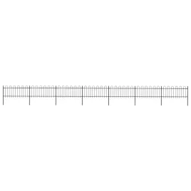 vidaxl-ogrodzenie-z-zaokraglonymi-koncami-stalowe-119x08-m-czarne