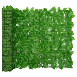 vidaxl-parawan-balkonowy-zielone-liscie-600x100-cm