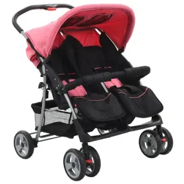 vidaxl-wozek-spacerowy-dla-blizniakow-rozowo-czarny-stal