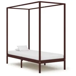 vidaxl-rama-lozka-z-baldachimem-ciemnobrazowa-lita-sosna-90x200-cm