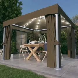 vidaxl-altana-z-zaslonami-i-lampkami-led-3x3-m-taupe
