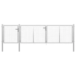 vidaxl-brama-ogrodzeniowa-stalowa-400-x-100-cm-srebrna