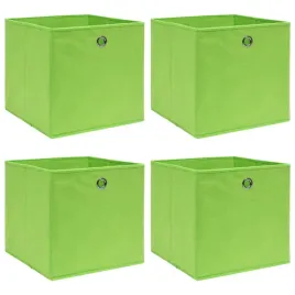 vidaxl-pudelka-4-szt-zielone-32x32x32-cm-tkanina