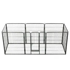vidaxl-kojec-dla-psow-8-paneli-stalowy-czarny-80-x-100-cm