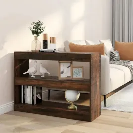 vidaxl-regal-na-ksiazki-przegroda-przydymiony-dab-100x30x72-cm