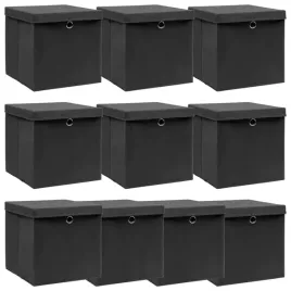 vidaxl-pudla-z-pokrywami-10-szt-czarne-32x32x32-cm-tkanina