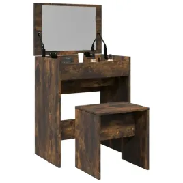 vidaxl-toaletka-ze-stolkiem-przydymiony-dab-60x40x1135-cm