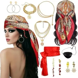 stroj-przebranie-piratki-bandana-kostium-piracki-10x-halloween-akcesoria