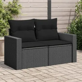 vidaxl-sofa-ogrodowa-z-poduszkami-2-osobowa-czarna-polirattan