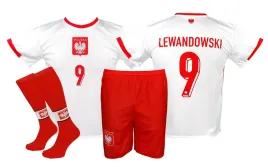 lewandowski-polska-stroj-sportowy-koszulka-spodenki-getry-rozmiar-104