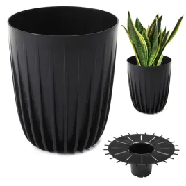 doniczka-donica-oslonka-mira-recykling-25cm-czarna-prazkowana-z-wkladem