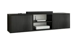szafka-rtv-rico-3-czarny-ryflowany-z-polka-pod-telewizor-otwarta