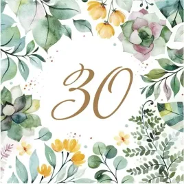 serwetki-30-urodziny-trzydziestka-boho-liscie-wiosna-party-33x33cm-20szt
